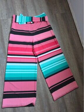 7th Avenue Design Studio Women's Wide Leg Striped Pants Size 14